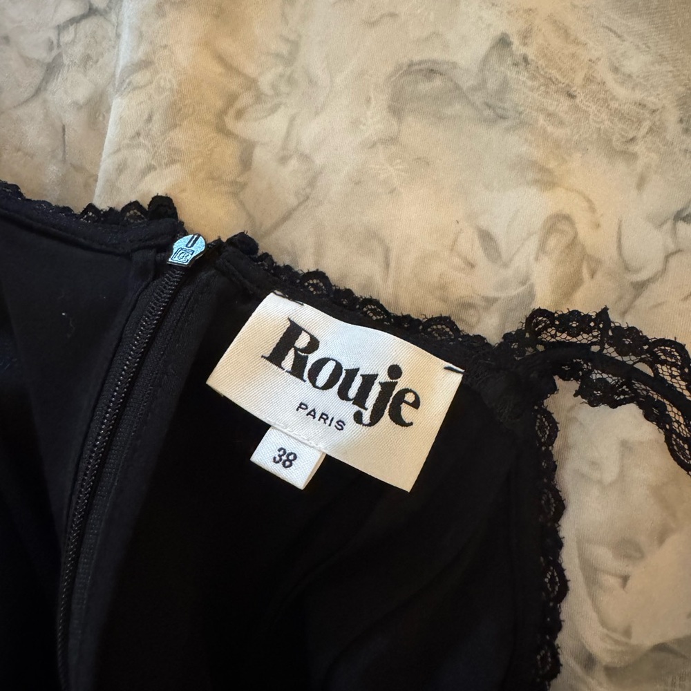 Rouje Black Lace-Trimmed Ivana Midi Dress - Picture 7 of 7
